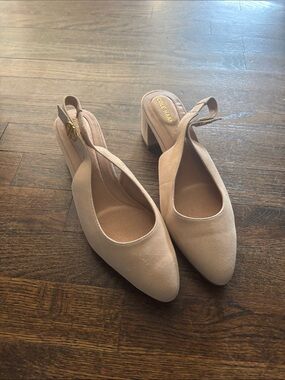 Cole Haan Nude/Blush Slingback Block Heel Pumps